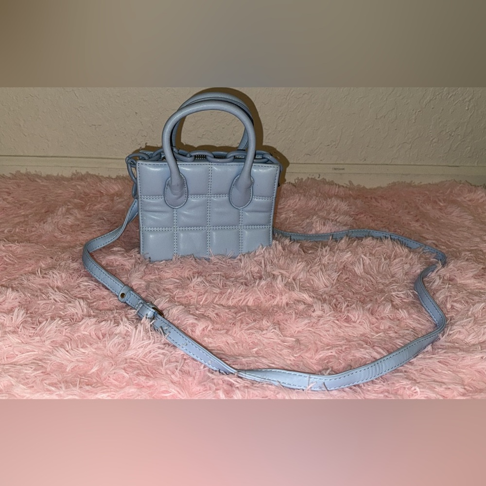 Amazon Blue Mini Bag with Quilted Texture